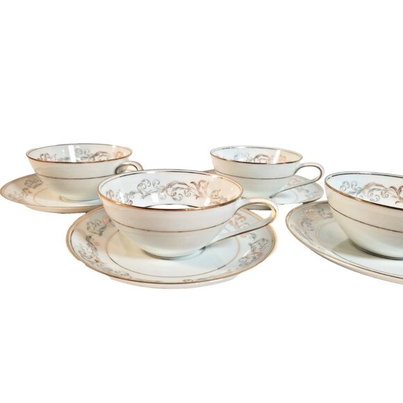 Noritake “Stanwyck” Cup & Saucer Set (4 Cups + 4 Saucers) - Picture 11 of 11